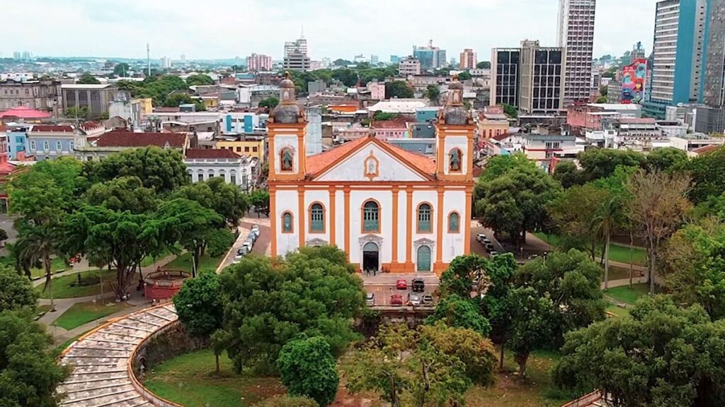 Imagens aéreas da Igreja da Matriz em 4k UHD, Catedral Metropolitana de Nossa Senhora da Conceição